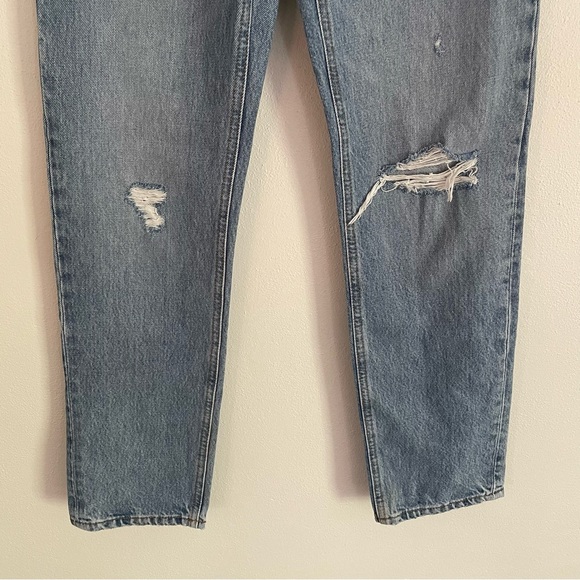 Re/Done 70s Straight Destroyed Sunfaded Indigo Jeans Size 25 - Picture 6 of 12